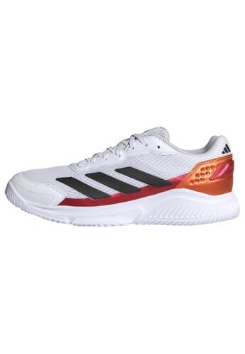 adidas Hombre Courtquick Mens Padel Shoes, FTWR White/Core Black/Lucid Orange, 39 1/3 EU