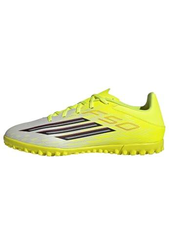 adidas Unisex Adulto F50 Club Turf Football Shoes, Team Solar Yellow 2/Core Black/Lucid Red, 39 1/3 EU
