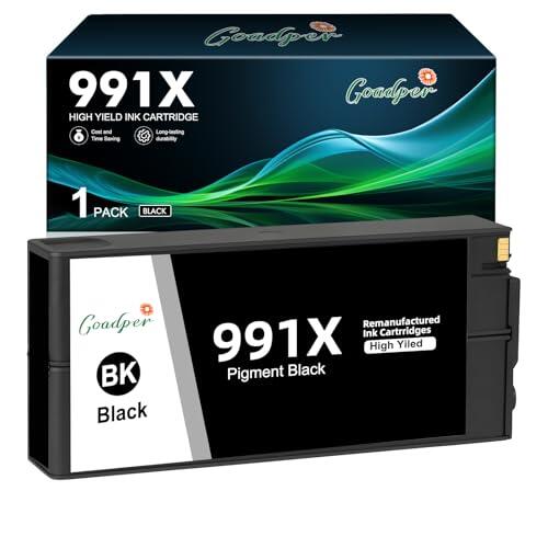 Goadper 991 991XLCartucho de Tinta Compatibles para HP 991XL Cartuchos Reemplazo para HP PageWide Pro MFP 755dn 750dn 772dn 774dn 750dw 777z 772dw (1 Negro)