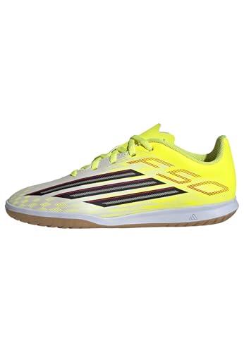 adidas Unisex niños F50 Club Indoor Football Shoes Kids, Team Solar Yellow 2/Core Black/Lucid Red, 34 EU
