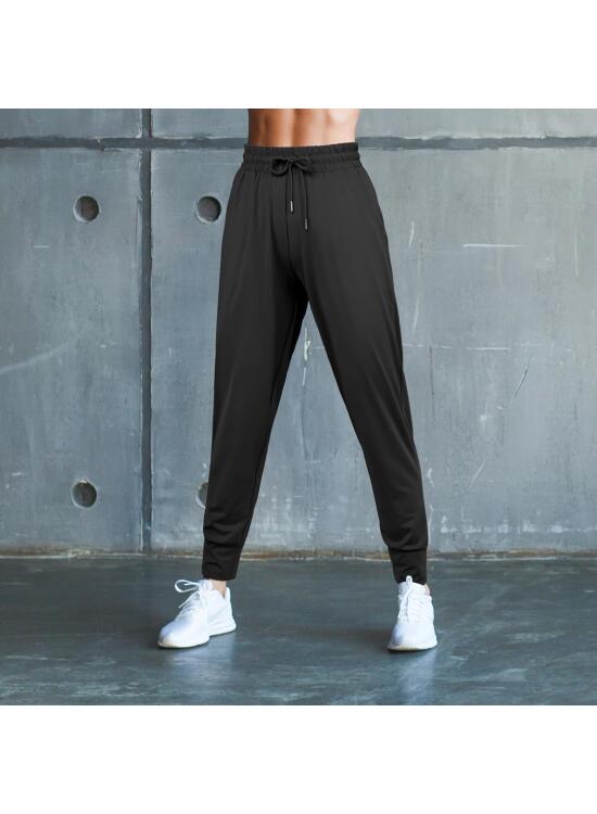 1 paquete de pantalones deportivos suaves para mujer, ideales para correr, yoga, entrenamiento, pantalones deportivos con bolsillos y cordones