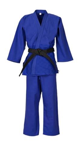LSNNMU Trajes Judo Ropa de Judo, Ropa de Judo de algodón estándar Gruesa for Hombres y Mujeres, Ropa de competición Azul y Blanca for Adultos Principiantes(Blue,180cm)