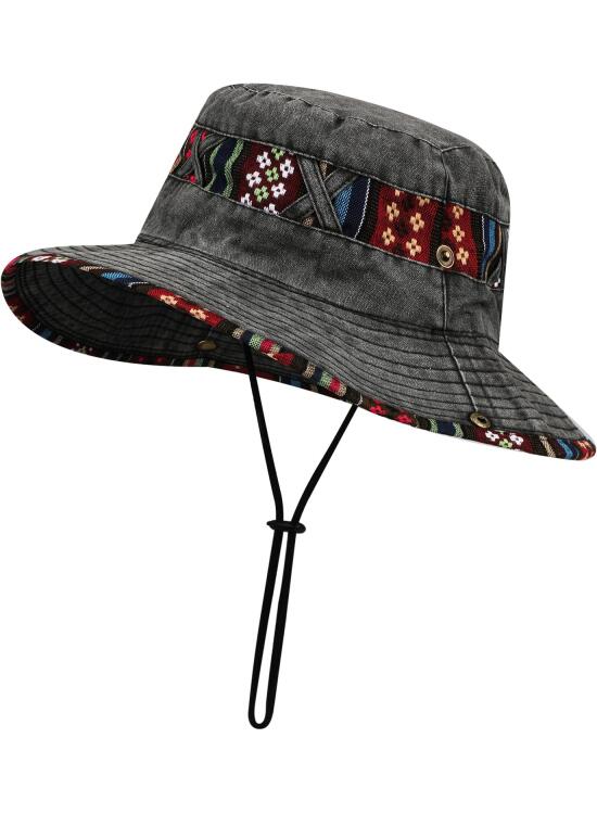 Sombrero de Pescador Unisex, Sombrero de Sol Vintage de algodón Vaquero Lavado Bucket Hat, Plegable Gorro Pescador, Transpirable Sombrero de Verano Mujer Hombre Exteriores Sombrero de Visera