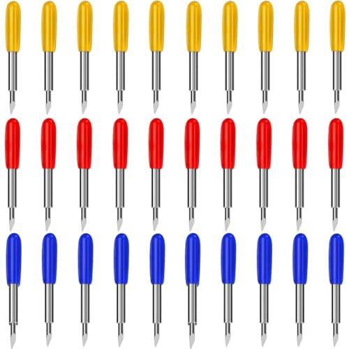 COYUN 30pcs Cuchillas de Repuesto Compatible con Cricut Explore Air/Air 2, Maker, 30/45/60 Grados Hoja de Corte Roland Cortador de Vinilo Cuchillas de Repuesto,Cricut Expression