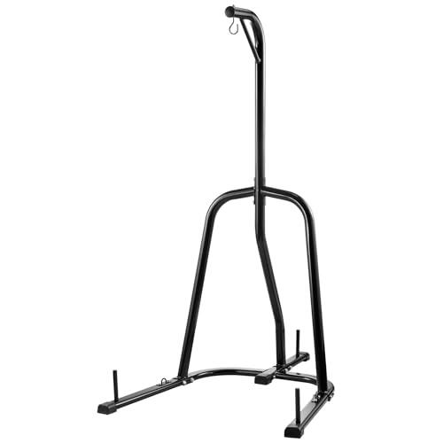 VEVOR Soporte para Saco de Boxeo con Marco de Acero Soporta hasta 65 kg Soporte para Saco de Arena Independiente con Base con Peso Equipo de Entrenamiento para Gimnasio en Casa, 143x126x208 cm