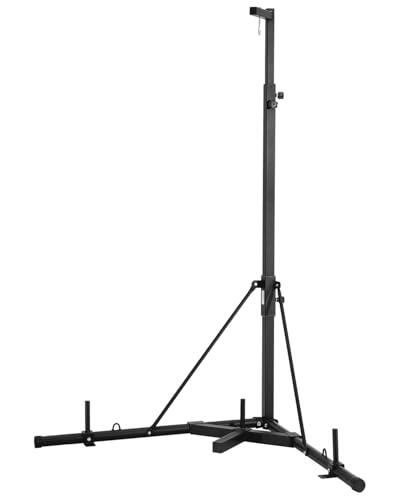 VEVOR Soporte para Saco de Boxeo con Marco de Acero Soporta hasta 65 kg Soporte a Saco de Arena Independiente con Base con Peso Equipo de Entrenamiento para Gimnasio en Casa, 118 x 118 x 232 cm