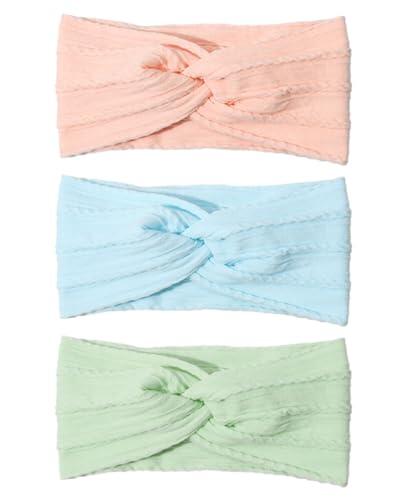 KGDUYC 3pcs Bebé Niña Diademas Bebé Hairband de los Bebés Recién Nacidos Diademas Elástica Niñas Banda Para Cabeza Accesorio ，cinta pelo bebe (azul+rosa +verde)