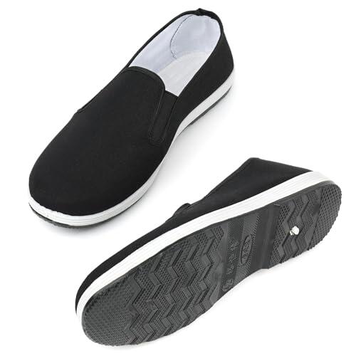 Zapatos de Tai Chi Chinos Tradicionales Antiguos de Beijing Kung Fu, Calzado de Lona para Artes Marciales para Hombres y Mujeres, Suela de Goma Antideslizante, livianos y duraderos. Size 46