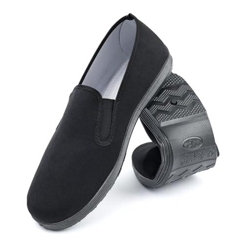 Zapatos de Kung Fu de Beijing Antiguos, Zapatos Unisex de Artes Marciales Tradicionales de Tai Chi con Parte Superior de Lona y Suela de Goma Antideslizante,duraderos y con diseño Cultural. Size 38