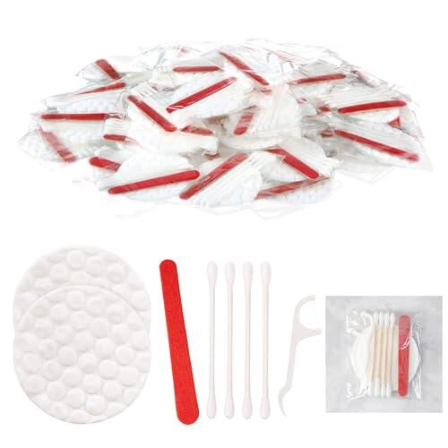 Kit de Amenidades de Hotel a Granel,150 Piezas Juego de Hospitalidad de Hotel Empaquetado Individualmente,Productos de Higiene Incluyen Almohadillas de Algodón Cosmético,Hisopos de Algodón