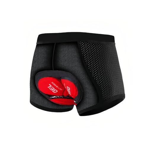 WVWMYM Culotte Ciclismo Hombre, Culote Ciclista Hombre con Acolchado 5D Calzoncillos Ciclismo Transpirables a Prueba de Golpes De Secado Rápido Pantalon Ciclista para Ropa Ciclismo (L, Rojo)