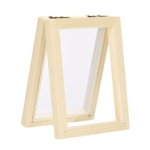 QUARKZMAN Pantalla Para Hacer Papel De Madera Kit De Marco Para Hacer Papel De 4.7 X 3.9 Pulgadas De Doble Capa Para Hacer Manualidades De Papel Tarjetas, Marcadores