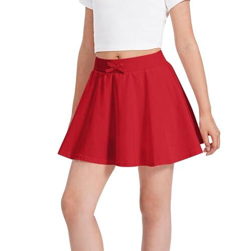 Falda para Niñas Ofertas Casual Faldas Corta Plisada Skater Cintura Alta Elástica Color Sólido Minifalda de Tenis Golf Skorts Faldas Deportiva Patinador Danza Tenis Disfraz para Niños 3-13 Años