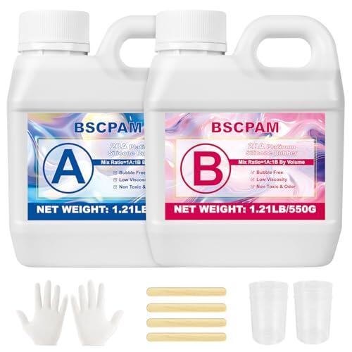 20A Silicona para Moldes,1000ml Silicona Liquida Translúcido,Mezclado 1:1 de Caoutchouc de Silice para Moldes de Curado Rápido para Artesanías de Jabón a Mano, Velas, Moldes de Resina