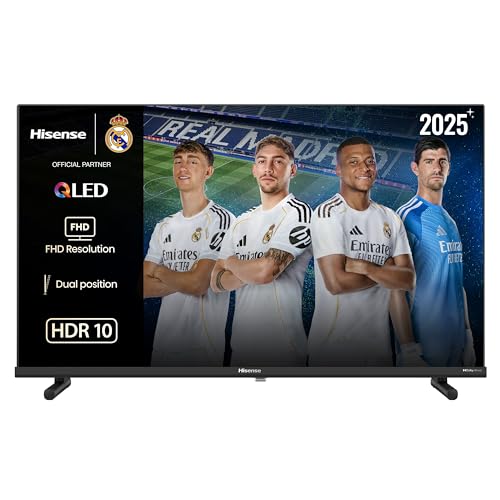 Hisense 40A5Q - QLED Smart TV 40 Pulgadas, Dolby Atmos, Modo Juego, Entrada USB Tipo C, Peana con Doble posición, Control por Voz Alexa, Función Compartir en TV, Auto Ordenación Canales TDT