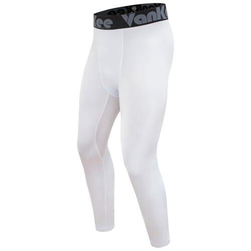 VanKee Pantalones de Compresión para Hombre Athletic Leggings Diseño de Malla Secado Rápido Bottoms Sports Base Layer Pants para Cycling Basketball Yoga Gym