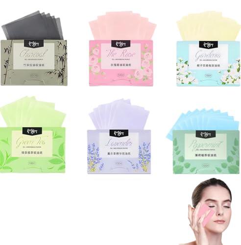 Heanvmyss Papel Secante de Aceite,600 Hojas Carta Assorbente Olio,Materiales de Papel,Absorbente de Aceite Facial Portátil para Hombres y Mujeres