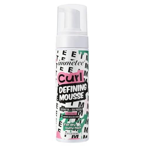 immetee Espuma Pelo Rizado Flexibles y Definidos,Rico En Aceites Esenciales Para Reducir La Pérdida De Cabello,Calmar la irritabilidad,200ml (New Curl Defining Mousse)