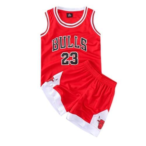 FASIOHDIO - Conjunto de baloncesto infantil, 2 prendas, camiseta sin mangas y pantalón corto, uniforme de baloncesto para niño y niña (H, 5-6 Years/S)