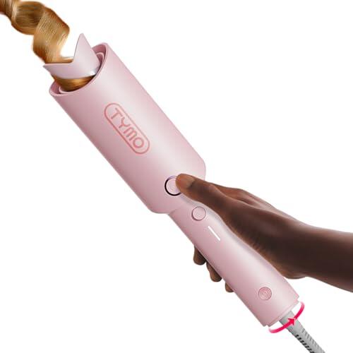 TYMO CURLPRO Rizador de Pelo Automático - Portátil Moldeador Tenacilla de Pelo Automatico de 32 mm, 160-210℃, Rizos Grandes Fácilmente, Plancha Pinzas Rizadora Cerámica, Antiquemaduras, Rosa