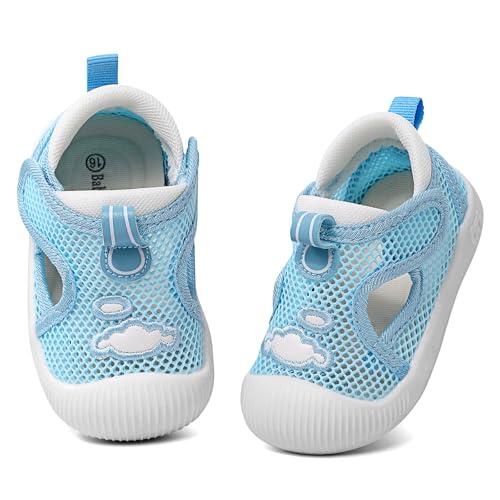 MASOCIO Zapatos Bebe Niño Niña Verano Sandalias Primeros Pasos Bebé Zapatillas Respetuoso Calzado Respetuosas 12-18 Meses Antideslizante Talla 20 Azul Claro