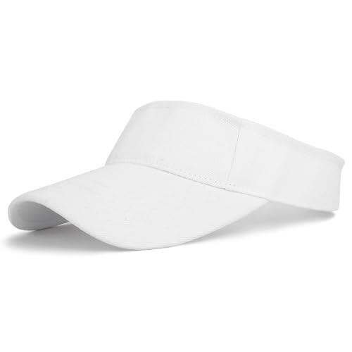 HRXYYCX Sombrero con visera para niños de 4-10 años, para niños y niñas, verano, deporte, playa, golf, tenis, visera ajustable, Color blanco., Taglia unica