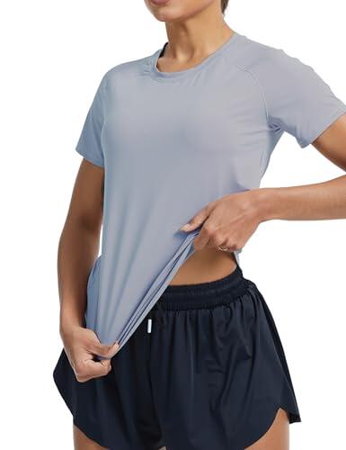 Mangas Cortas Deportivas para Mujer (FR/ES, Letras, XL, Regular, Regular, Azul)