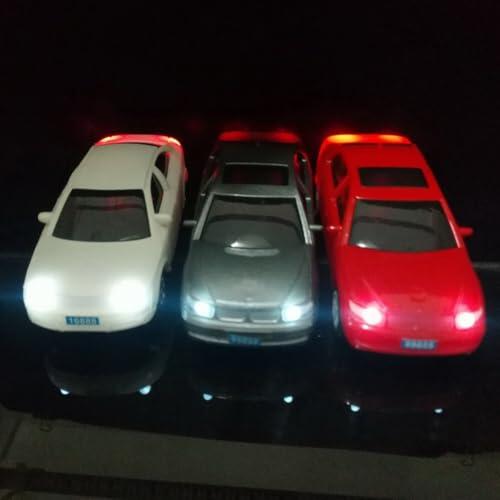 FACULX Juego de 10 coches de ferrocarril iluminados a escala N 1:160 para escenas callejeras con iluminación LED compatible con fuente de alimentación de 12 V-16 V