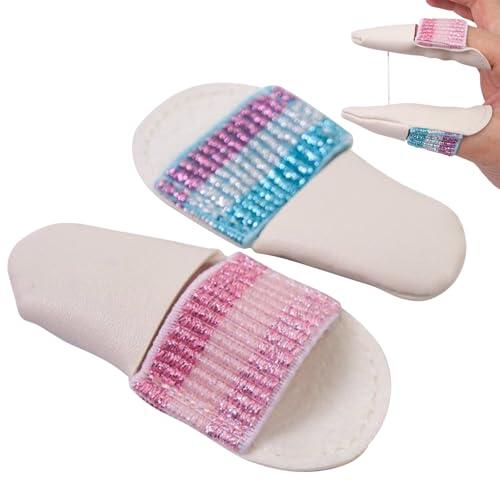 Sustitutos de bordado a mano, dedales para coser a mano - Protector de dedos Cuero PU 2 x Antideslizante - Herramienta de bordado de punto, alfileres, acolchado de accesorios de manualidades para el