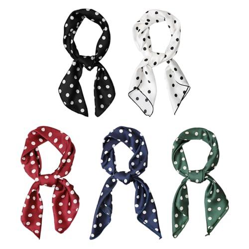 5 Piezas De Pequeña Bufanda De Punto Cuadrado, Personalidad Creativa, Seda De Imitación, Bufanda Pequeña Multifuncional, Bufanda De Moda Femenina, Accesorios De Ropa.