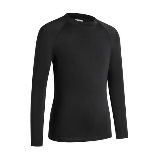 HYCOPROT Camiseta de Compresión para Niños Camisetas Interior Deportiva Camiseta de Capa Base Camiseta Transpirable de Secado Rápido