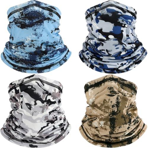 4 piezas calentador de cuello multifunción, banda bandana de camuflaje, pasamontañas, pañuelo unisex para hombre y mujer, para moto, escalada, ciclismo, senderismo
