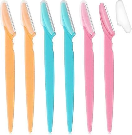 Super Mundo - 6 Piezas Cuchillas Cejas, Eyebrow Razor, Cejas de Seguridad Facial Removedor de Vello Afeitadora, con Cubierta de Precisión, Herramienta Exfoliante para Mujeres y Hombres