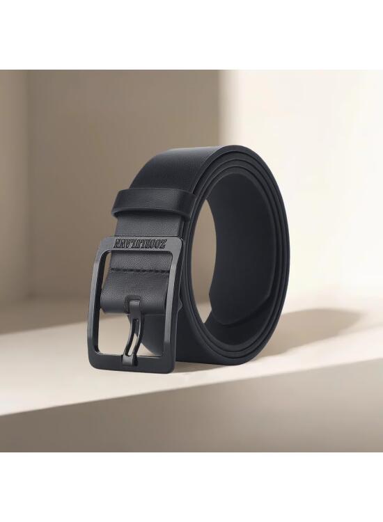 Cinturón de cuero para hombre con hebilla clásica, cinturones de moda para uso casual, cinturón de cuero vintage