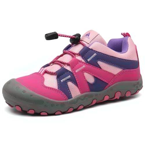 Mishansha Unisex Zapatos de Senderismo Niños Zpatillas para Correr Antideslizante Transpirable Niñas Calzado Deportivo, Rosa 29 EU