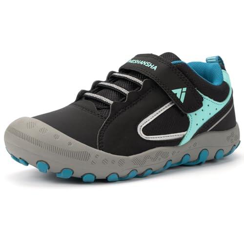 Mishansha Unisex Zapatos de Senderismo Niños Zpatillas para Correr Antideslizante Transpirable Niñas Calzado Deportivo, Azul Negro 34 EU
