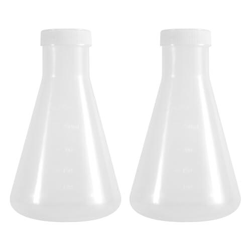 VIOPDER Matraz CóNico de PláStico Graduado de Laboratorio, Medible, Pared Gruesa, Dos de 250 Ml