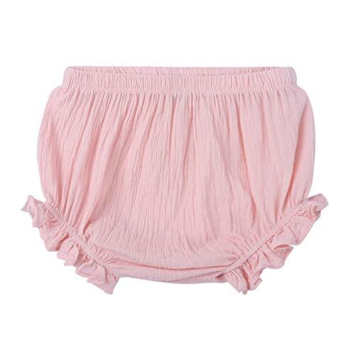 2025 Recién Nacido Bebé Niñas Niños Sólido Primavera Verano Pantalones Cortos Volantes Ropa Deportiva Niños, Rosa., 0-6 meses