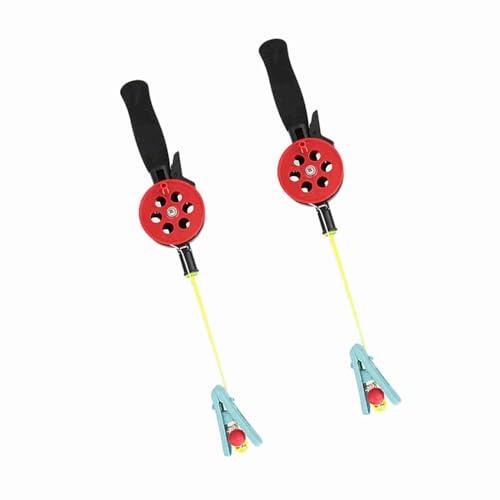 Juego de 2 Cañas para Pescar Cangrejos con Pinza para Camarones, Barra Pesca Hielo, Color Aleatorio para Pescar Cangrejos Cebo