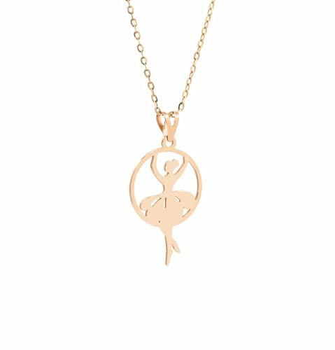 Colgante de bailarina en oro amarillo de 18k - 1,51 gr Oro 750/1000 - Bailarina elegante en círculo - Joya poética y refinada - Salia Gold Paris