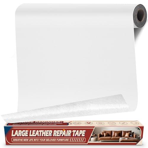 Cuero Adhesivo para Tapizar Blanco, 43x200cm Parche Cuero Adhesivo, Polipiel Adhesiva para Tapizar, Parches de Reparacion Autoadhesivo para Asiento de Coche, Silla, Sofá, Barco