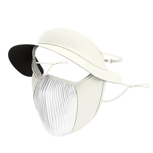 Máscara de protección solar de cara completa, dos en uno, transpirable, máscara de cabeza completa, protector solar, impermeable, máscaras de ciclismo para mujeres, verano al aire libre, beige, A