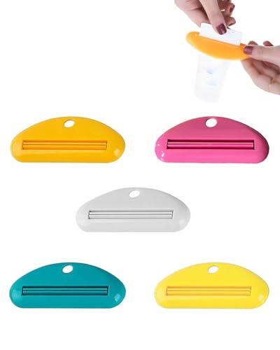 TPZORJX Exprimidor de Tubos,5pcs Toothpaste Squeezer,Exprimidor de Pasta de Dientes,Exprimidor Pasta de Dientes,Exprimidor de Tubos para Pasta de Dientes,Cosméticos