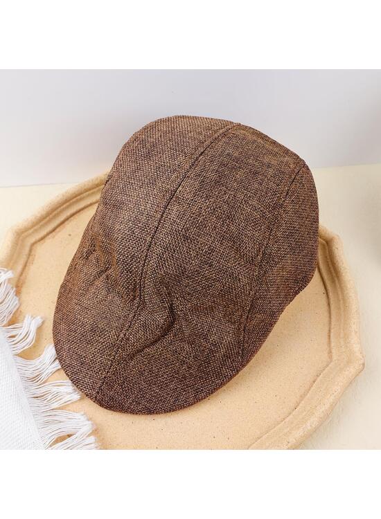 Boina de lino y algodón británico para caballero, gorras de pico de pato, estilo casual, para exteriores, para calle, primavera, boina plana