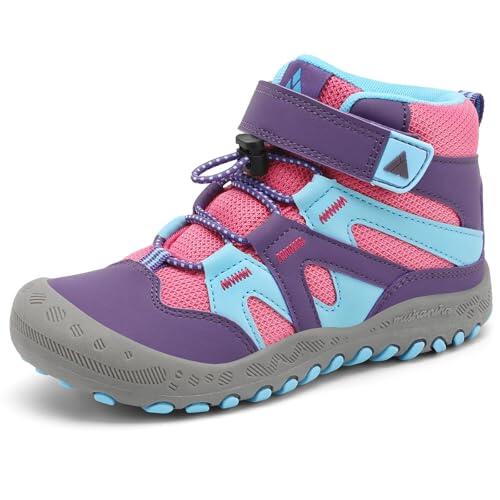 Mishansha Niñas Zapatos de Senderismo Antideslizante Trekking Botas Niña Transpirables Cómodos Montaña Zpatillas Multicolor 36 EU