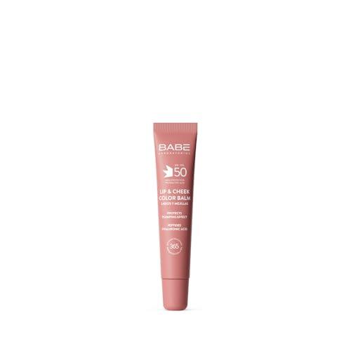 Laboratorios Babé - LIP & CHEEK SPF 50 ROSA - Bálsamo Fotoprotector en Tono Rosa | Alta Protección Solar SPF 50 | Hidratación y Efecto Volumen Natural | Para Labios y Mejillas