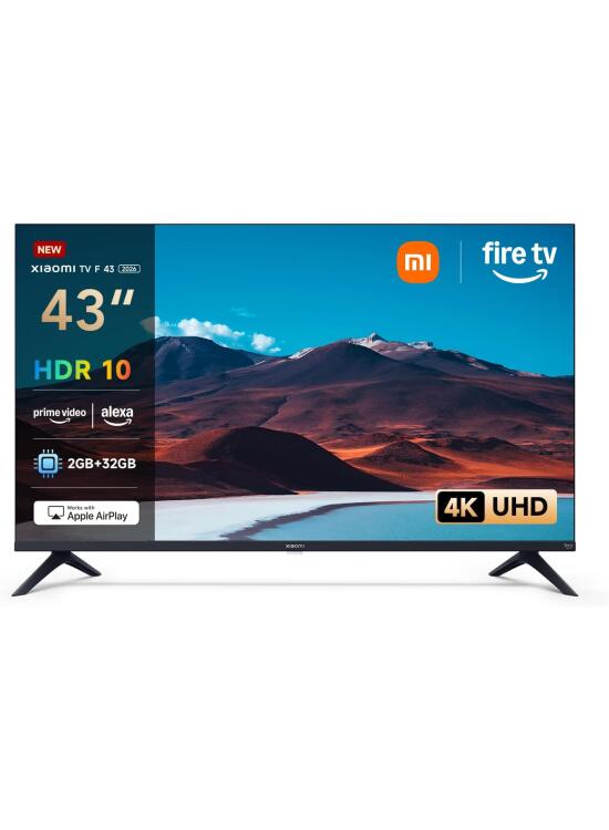 XIAOMI TV F 43, 43 Pulgadas (109 cm), 4K UHD, Smart TV, Fire OS8, Control por Voz Alexa, HDR10, MEMC, 2GB+32GB, Compatible con Apple AirPlay