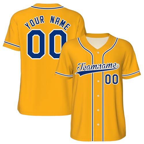 WERWAES Camiseta de béisbol Personalizada, Uniforme Deportivo, Personaliza tu Nombre y Número, Adecuado para Hombres Mujeres Adolescentes