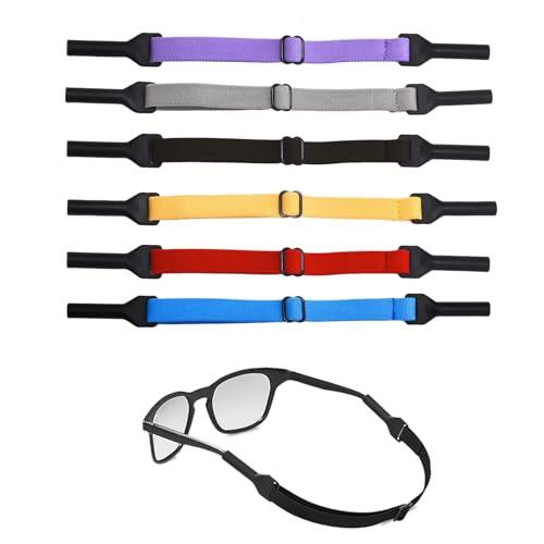 LBJFYHJN 6 piezas de bandas ajustables para gafas deportivas para mujer y hombre, antideslizante, para gafas deportivas, gafas de sol y gafas de lectura