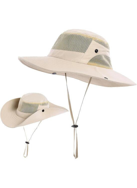 Sombreros de Sol para Hombre y Mujer, Sombrero de Pesca Protección UV Plegable, Sombrero de Verano de ala Ancha para Senderismo Playa